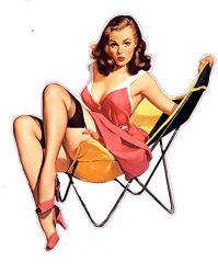 Nostalgia Decals Red Dress Lawn Chair Pin Up Girl Decal Is 6"X 5" In Size With In The United States
