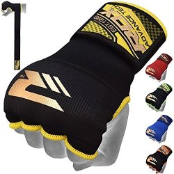 Rdx Training Boxing Inner Gloves Hand Wraps Mma Fist Protector Bandages Mitts Black Large