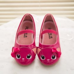Girls Cat Cartoon Bowknot Elastic Princess Flat Shoes Casual Comfortable Kids S
