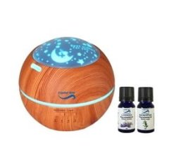 Crystal Aire Bean Ultrasonic Aroma Diffuser With Lavender Eucalyptus And Citronella Essential Oils