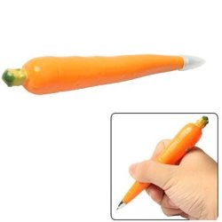 Lifelike Carrot Shaped Style Ball Point Pen Magnetic Fridge Hanger