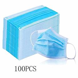 100 Pcs Disposable Surgical Face Masks Air Pollution Protection Blue