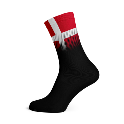Denmark Flag Socks - Large Black
