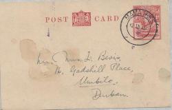Basutuland 1954 Kgvi 1D Postcard Used With Mamathes Cancellation Fine