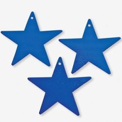 Fun Express -"5"" Blue Cardboard Star Decoration 12P For Party - Party Decor - Wall Decor - Cutouts - Party - 12 Pieces