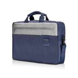 Contempro 15.6” Briefcase Navy ash – Dedicated Laptop And Ipad pro kindle tablet Compartment Personalizable Window Spacious Well-organized Compartments File Organizer Removable Two-way Adjustable Shoulder Strap Trolley Handle