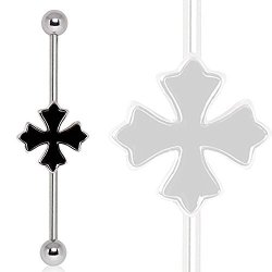Cross Patonce 316L Industrial Barbell
