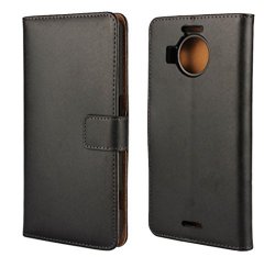 Microsoft Lumia 950 Case Wallet Genuine Leather Black Brown Women Cover Flip Card Holder Protective Microsoft Lumia 950