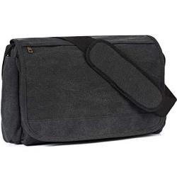 Losmile Canvas Messenger Bag Shoulder Bag Vintage Crossbody Laptop Bag Satchel Bag School Bag Work Bag Sling Bag Black