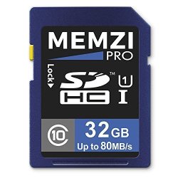 Memzi Pro 32GB Class 10 80MB S Sdhc Memory Card For Nikon D3300 D3200 D3100 D810 D810A D800E D800 D610 D600 D5000 D3000 D300S D90
