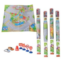 Playmat With 2 Cars & Road Signs Mat Size: 120 X 80 Cm