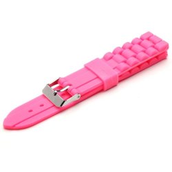 18mm 20mm Rose Red Pin Buckle Clasp Silicon Watch Band