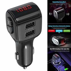 2019 Car MP3 Player Bluetooth Dual USB Charging Charger Voltage Detection For Mobile Phone CSL88 Black