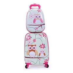 2PCS Kids Luggage Kids Carry On Luggage Set Rolling Trolley Hard Shell Suitcase School Bag For Boys And Girls Travel Suitcases