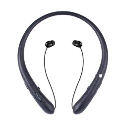 Bluetooth Retractable Headphones Wireless Neckband Earbuds Sports Headset Sweatproof Earphones With MIC For Iphone Android 2017 Upgraded Version 15 Hours Play Time Black