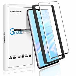 Orzero Compatible For Huawei P30 Pro Tempered Glass Screen Protector Full Adhesive Alignment Frame Easy Installation 2.5D Arc Edges Anti-scratch Full-coverage Lifetime Replacement Warranty