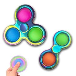 Dzht Simple Dimple Fidget Spinner Toy Fidget Sensory Toys Handheld MINI Push Pop Bubble Fidget Spinner Stress Relief Silicone Toy For Adult Kids With