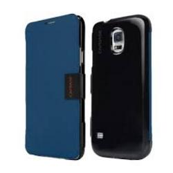Capdase Blue & Black Karapace Sider Elli Folder Case For Samsung Galaxy S5