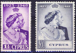 Cyprus 1948 Silver Wedding Sg 166-7 Complete Lmm Set