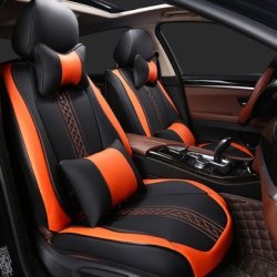 Leather Wear-resistant Universal 5 Seat Car Seat Covers Cushion Set 3D Full Surr