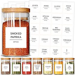 160 Spice Jar Labels Minimalist Matte Black Sticker White Text