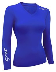 Sub Sports Womens Long Sleeve V-neck Top Vest Running Base Layer Sweat Wicking