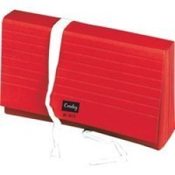 JD1613 Concertina Cloth File - 16 Compartment A-z Red