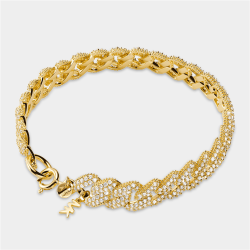 Mk Statement Link Collection Gold Plated Sterling Silver Chain Bracelet