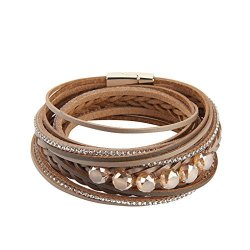MUERDOU Infinity Leather Cuff Bracelets for Women Handmade Wrap Bangle Boho Bracelets Gifts for Women Teen Girl