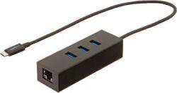 Amazonbasics USB 3.1 Type-c To 3 Port USB Hub With Ethernet Adapter - Black