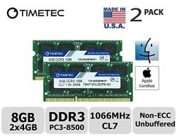 Timetec Hynix Ic Apple 8GB Kit 2X4GB DDR3 PC3-8500 1066MHZ Memory Upgrade For Imac 21.5 INCH 27 INCH 20 INCH 24 Inch Macbook Pro 13 INCH 15 INCH 17