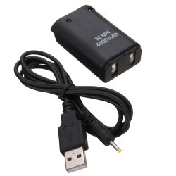 Ni Mh 4800mah Battery + Usb Charger Cable For Microsoft Xbox 360 Controller