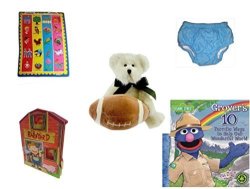 Children's Gift Bundle - Ages 0-2 5 Piece Includes: Push Out Puzzler Match And Learn Circo Infant Reusable Swim Diaper Blue Size L 18