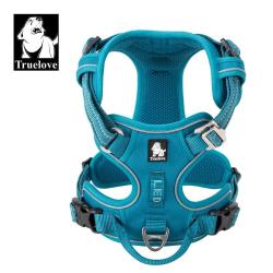 Truelove Pet Reflective Nylon Dog Harness No Pull Adjustable Medium Large Naughty Dog Vest Safety Vehicular Lead Walking Running - Blue S