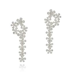 Blossom Chandelier Earrings Open - 18KT White Gold Vermeil