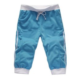 Men's Summer Casual Sports Spell Color Shorts Elastic Waist Shorts