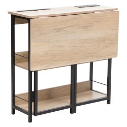 Everfurn Viron Folding Desk With X2 Prong Plugs And USB