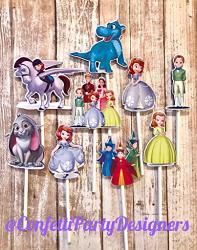 12 Sofia The First Cupcake Toppers