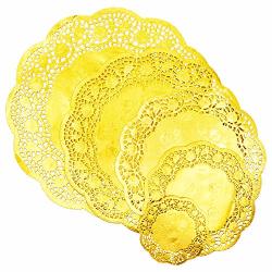 Round Paper Lace Doilies Gold 60 Pack