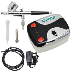 Ophir 0.3MM Dual Action Airbrush Kit With Dc 12V MINI Airbrush Compressor For Nail Art Makeup Black