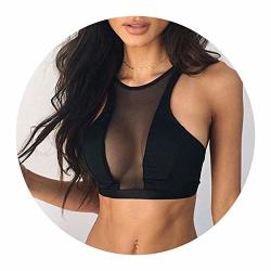 Women Sports Bra Fitness Breathable Running Vest Mesh Patchwork Workout Tank Top 2019 New Yoga Top M