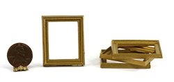 Dollhouse Miniature Set Of 4 Gold Picture Frames