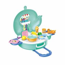 Freesa Kids Toys Play Home Elephant Shape Pull Bar Box Pretending To Be A Chef Two-in-one Chef Role Playing Kitchen Set Gift For Children