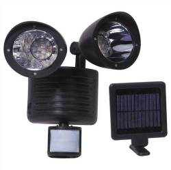 TWIN Head Pir Motion Sensor Security Solar Light 22 LED