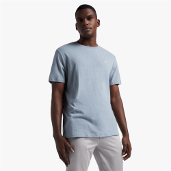 Men&apos S Collezione Linen-blend Duck Egg T-Shirt