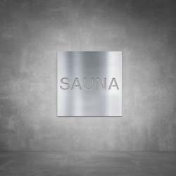 Sauna Sign - Brushed Stainless Steel