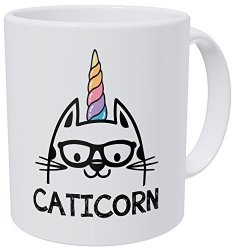 Wampumtuk I'm A Caticorn Cat And Glasses Unicorn 11 Ounces Funny Coffee Mug