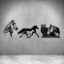 3 Piece Horses - Grey L 1500 X H 490MM