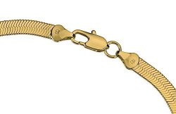 18K Gold Plated Herringbone Superflex Chain Bracelet 7 Inch