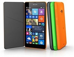 Microsoft Protective Slim Book Flip Case Cover With Credit Card Slot For Microsoft Lumia Orange